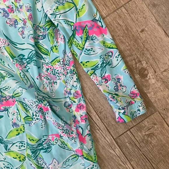 LILLY PULITZER Lilith Tunic Bali Blue Sway This Way - Picture 4 of 5